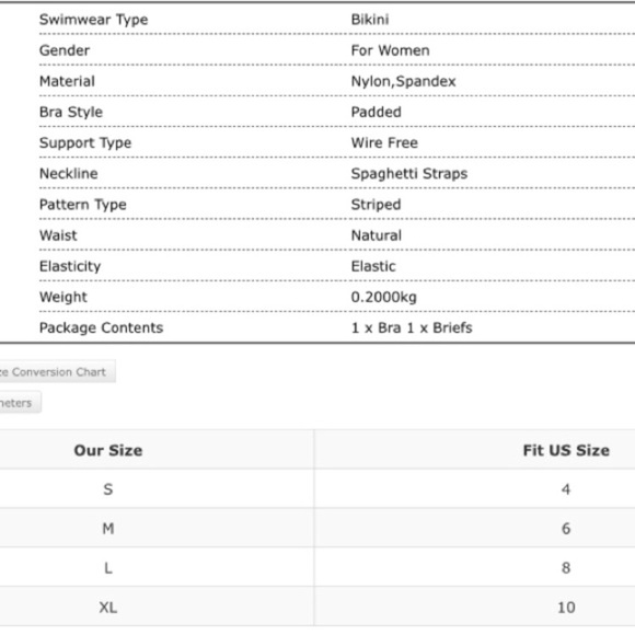 Blue & white Striped Print Bikini - Picture 3 of 4